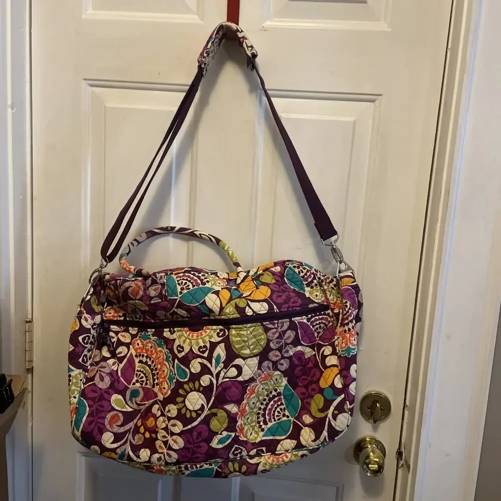 VERA BRADLEY LARGE DUFFLE WEEKENDER BAG “PLUM CRAZY”